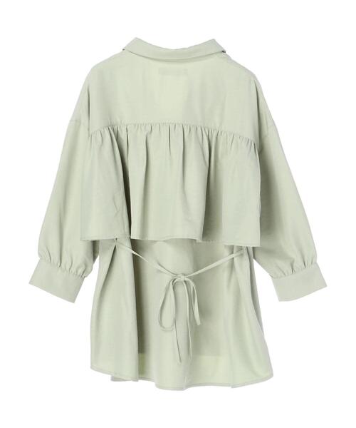 Green　Parks（グリーンパークス）の「切替ギャザー襟付ブラウス＊（シャツ/ブラウス・レディース・ミント/オレンジ/オフホワイト・FREE）」の15枚目の写真