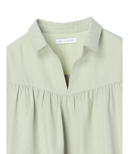 Green　Parks（グリーンパークス）の「切替ギャザー襟付ブラウス＊（シャツ/ブラウス・レディース・ミント/オレンジ/オフホワイト・FREE）」の16枚目の写真