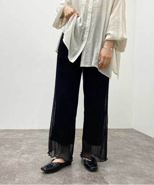 apres jour mignon(アプレジュールミニョン)の「ラメプリーツパンツ 【ZOZOTOWN限定アイテム】(その他パンツ・レディース・ブラック/グレー/ベージュ/ブラック系その他・SMALL/MEDIUM/X-LARGE)」の2枚目の写真