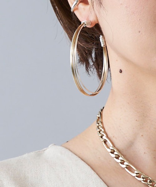 DouDou（ドゥドゥ）の「5重フープピアス（ピアス（両耳用）・レディース・シルバー/ゴールド・FREE）」の9枚目の写真