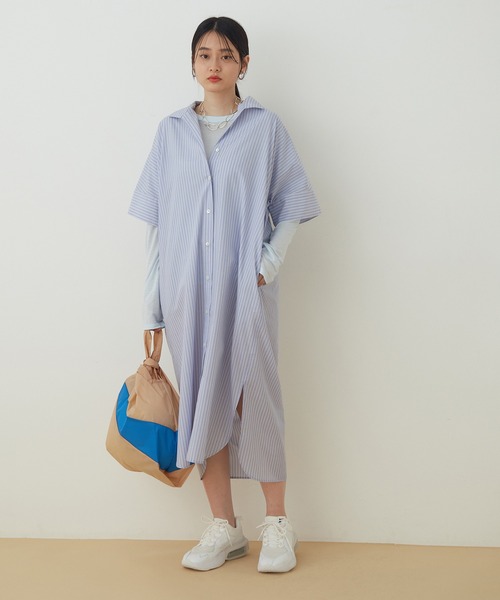 ADAM ET ROPE'(アダムエロペ)の「【アウトレット店舗・WEB限定】TCブロードシャツワンピース(シャツワンピース・レディース・ホワイト/ネイビー/ブラウン系その他2/ブルー系その他4・FREE)」の17枚目の写真