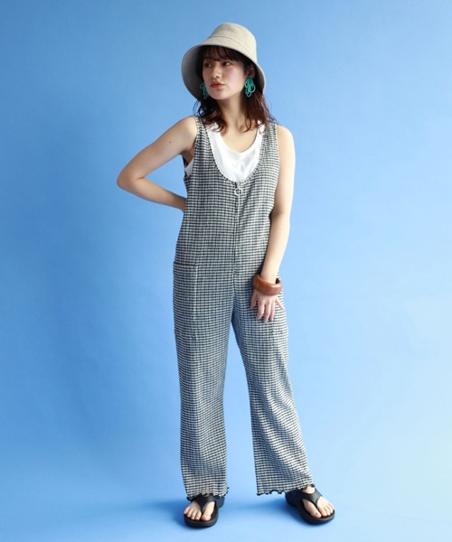 SLOBE citron.(スローブシトロン)の「SLOBE citron. シャーリングサロペット【手洗い可能】◆(サロペット/オーバーオール・レディース・ブラック系その他・FREE)」の2枚目の写真