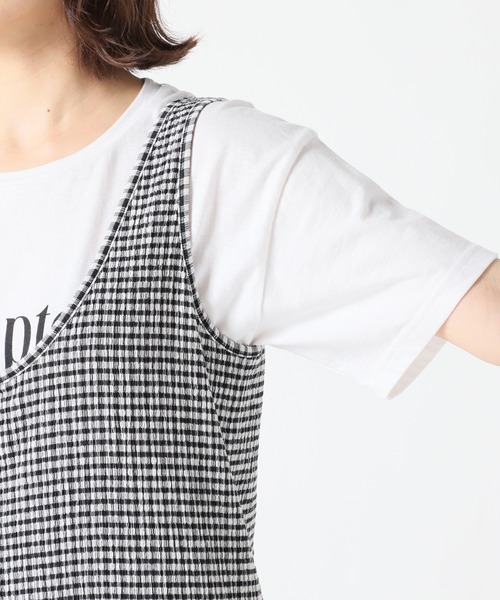 SLOBE citron.(スローブシトロン)の「SLOBE citron. シャーリングサロペット【手洗い可能】◆(サロペット/オーバーオール・レディース・ブラック系その他・FREE)」の8枚目の写真