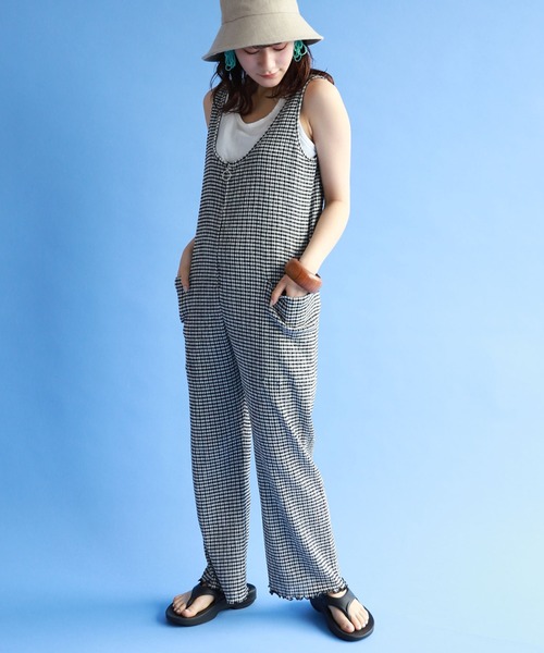 SLOBE citron.(スローブシトロン)の「SLOBE citron. シャーリングサロペット【手洗い可能】◆(サロペット/オーバーオール・レディース・ブラック系その他・FREE)」の15枚目の写真