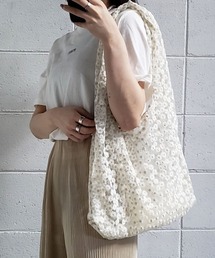 me+em select | フラワー刺繍シースルートートバッグ【巾着シフォンポーチ付き】(トートバッグ)