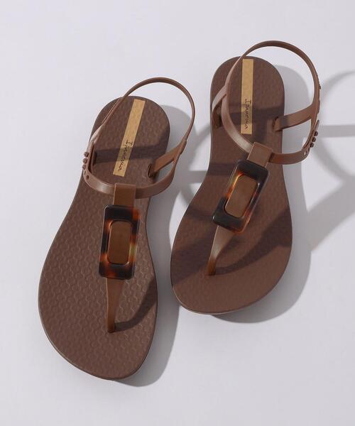 IPANEMA(イパネマ)の「<Ipanema(イパネマ)>ベッコウチャーム トングサンダル(サンダル・レディース・ブラック/ダークブラウン・23cm/24cm/24.5cm)」の1枚目の写真