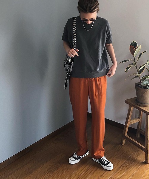 ROOP TOKYO by みー（ループトウキョウバイミー）の「ROOPTOKYO by みー Raglan Pigment S/S Sweat スウェットTシャツ レイヤード 大人カジュアル ミリタリー（Tシャツ/カットソー・レディース・アイボリー/ブラック/ライトベージュ/ネイビー/パープル・FREE）」の12枚目の写真
