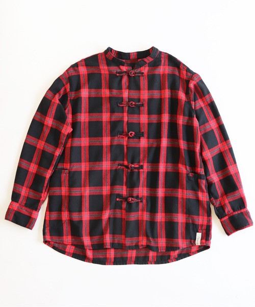 And A（アンドエー）の「AlexanderLeeChang アレキサンダーリーチャン / SEO-L CHINA  SHIRTS ネルチェック セオエルチャイナシャツ / AC022103（シャツ/ブラウス・メンズ・ブラック/グリーン/ピンク・2/3）」の2枚目の写真