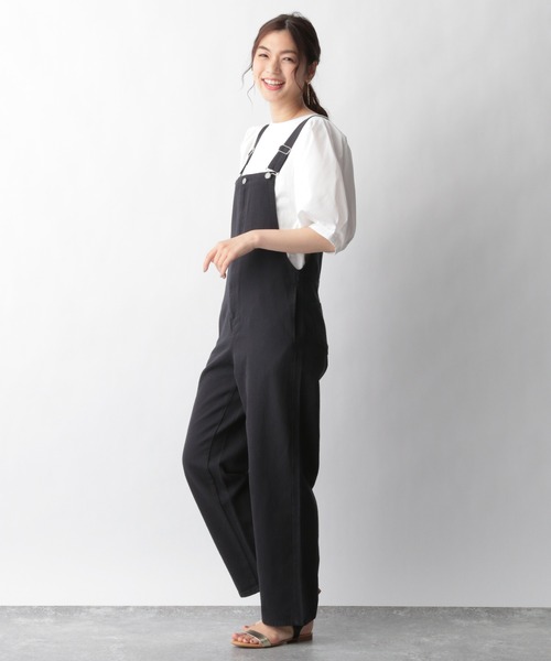 GLOBAL WORK(グローバルワーク)の「リネンカツラギオーバーオール/937177(サロペット/オーバーオール・レディース・ホワイト/オフホワイト/ダークグレー・FREE)」の9枚目の写真