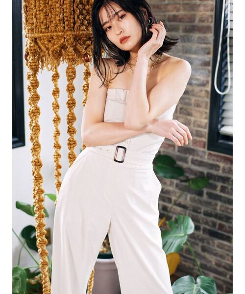 EVRIS（エヴリス）の「ベアオールインワン（つなぎ/オールインワン・レディース・グレー/ブラック/ホワイト・FREE）」の4枚目の写真