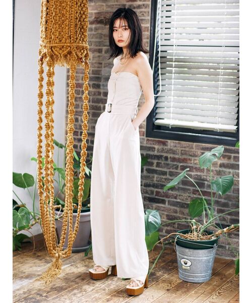 EVRIS（エヴリス）の「ベアオールインワン（つなぎ/オールインワン・レディース・グレー/ブラック/ホワイト・FREE）」の5枚目の写真