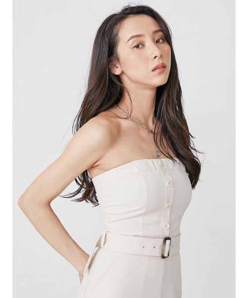 EVRIS（エヴリス）の「ベアオールインワン（つなぎ/オールインワン・レディース・グレー/ブラック/ホワイト・FREE）」の7枚目の写真