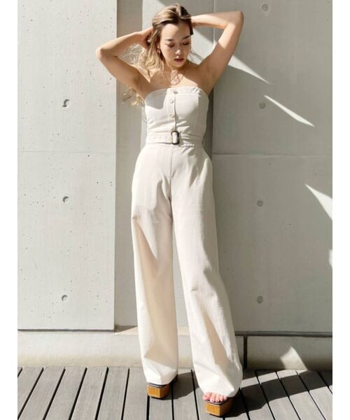 EVRIS（エヴリス）の「ベアオールインワン（つなぎ/オールインワン・レディース・グレー/ブラック/ホワイト・FREE）」の12枚目の写真