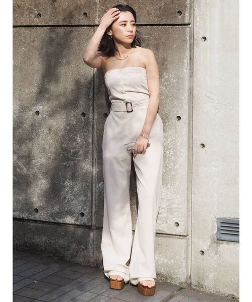 EVRIS（エヴリス）の「ベアオールインワン（つなぎ/オールインワン・レディース・グレー/ブラック/ホワイト・FREE）」の17枚目の写真