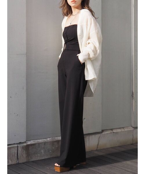 EVRIS（エヴリス）の「ベアオールインワン（つなぎ/オールインワン・レディース・グレー/ブラック/ホワイト・FREE）」の20枚目の写真