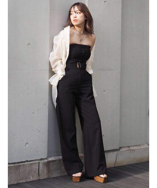 EVRIS（エヴリス）の「ベアオールインワン（つなぎ/オールインワン・レディース・グレー/ブラック/ホワイト・FREE）」の22枚目の写真