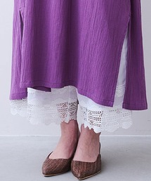 IEDIT | IEDIT 腰回りメッシュ遣いの華やかなすそレースペチパンツ(その他パンツ)