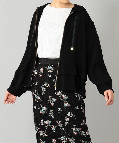 GRACE CONTINENTAL(グレースコンチネンタル)の「ライトペプラムジャケット(ブルゾン・レディース・ブラック/ブラウン・36)」の2枚目の写真