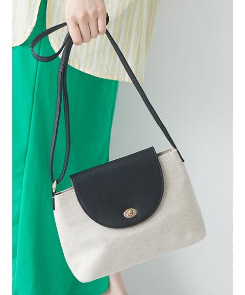 Green Parks(グリーンパークス)の「・コンビフラップショルダーバッグ*(ショルダーバッグ・レディース・ブラック/モカ/ベージュ・FREE)」の4枚目の写真