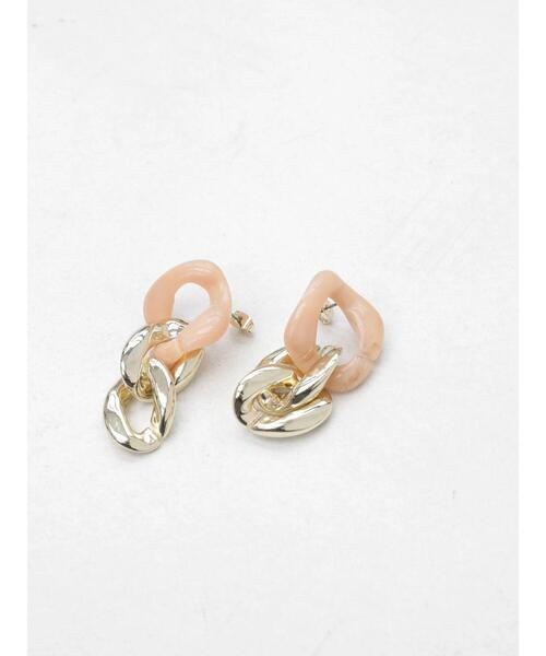 AMERICAN HOLIC（アメリカンホリック）の「アクリル&メタルチェーンピアス（ピアス（両耳用）・レディース・パープル/ブラウン/ベージュ・FREE）」の4枚目の写真