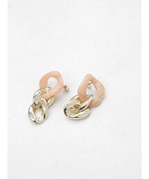 アクリル&メタルチェーンピアス