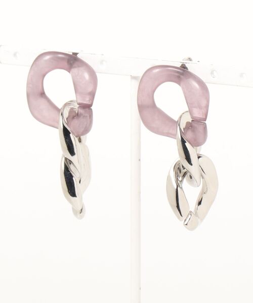 AMERICAN HOLIC（アメリカンホリック）の「アクリル&メタルチェーンピアス（ピアス（両耳用）・レディース・パープル/ブラウン/ベージュ・FREE）」の11枚目の写真