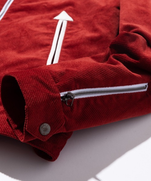 glamb（グラム）の「Corduroy collar riders / コーデュロイカラーライダース（ライダースジャケット・メンズ・レッド/ブラック・S/M/L）」の5枚目の写真