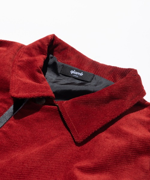 glamb（グラム）の「Corduroy collar riders / コーデュロイカラーライダース（ライダースジャケット・メンズ・レッド/ブラック・S/M/L）」の9枚目の写真