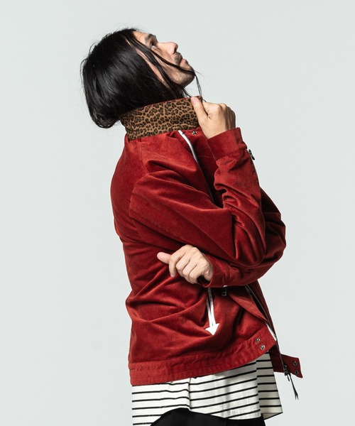 glamb（グラム）の「Corduroy collar riders / コーデュロイカラーライダース（ライダースジャケット・メンズ・レッド/ブラック・S/M/L）」の12枚目の写真