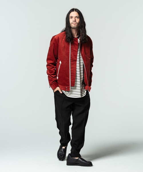 glamb（グラム）の「Corduroy collar riders / コーデュロイカラーライダース（ライダースジャケット・メンズ・レッド/ブラック・S/M/L）」の13枚目の写真