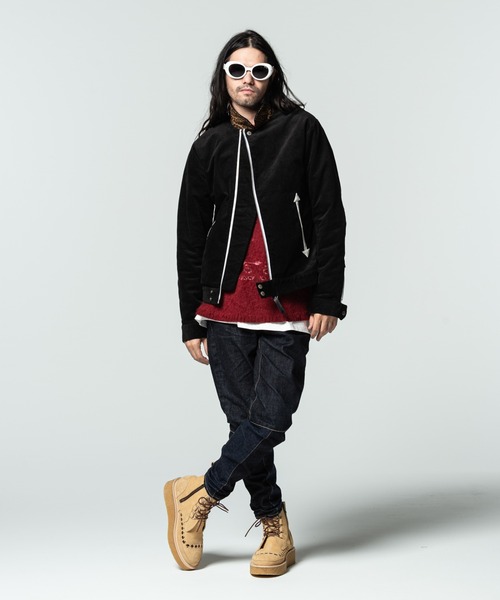 glamb（グラム）の「Corduroy collar riders / コーデュロイカラーライダース（ライダースジャケット・メンズ・レッド/ブラック・S/M/L）」の18枚目の写真