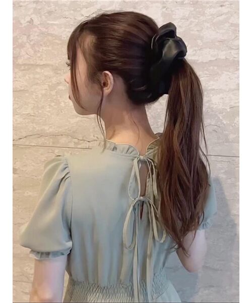 EATME（イートミー）の「フェイクレザーシュシュ（シュシュ・レディース・ブラック・FREE）」の2枚目の写真