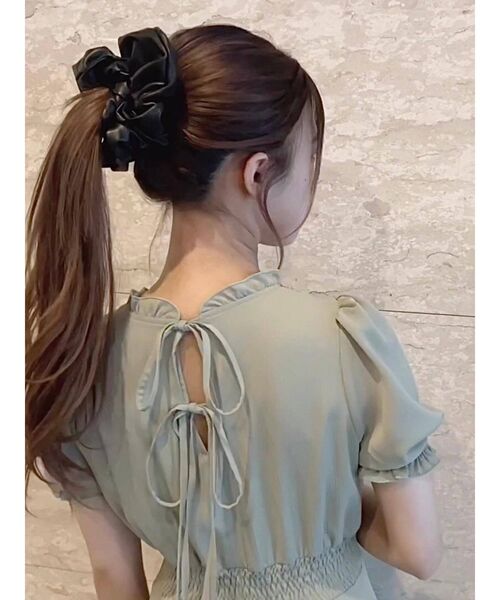 EATME（イートミー）の「フェイクレザーシュシュ（シュシュ・レディース・ブラック・FREE）」の9枚目の写真