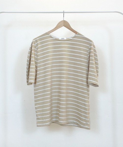 CEMONEMO(セモネモ)の「半袖 ボーダー パフスリーブ カットソー(Tシャツ/カットソー・レディース・ライトブルー/ベージュ/アイボリー/ミント・FREE)」の18枚目の写真