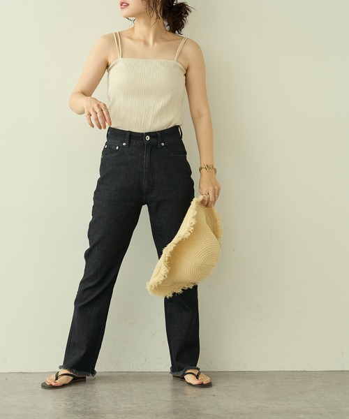 natural couture（ナチュラルクチュール）の「【大人ナチュ】ストレッチソフトフレアデニムパンツ（デニムパンツ・レディース・ブラック/ブルー・SMALL/MEDIUM/LARGE）」の10枚目の写真