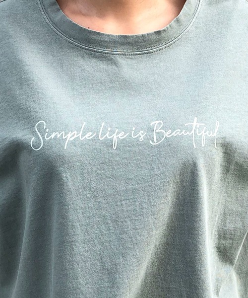 ONIGIRI（オニギリ）の「メッセージプリント　Ｔシャツ（Tシャツ/カットソー・レディース・ホワイト/カーキ/チャコール・FREE）」の16枚目の写真