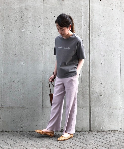 ONIGIRI（オニギリ）の「メッセージプリント　Ｔシャツ（Tシャツ/カットソー・レディース・ホワイト/カーキ/チャコール・FREE）」の8枚目の写真