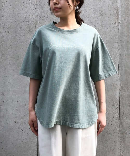 ONIGIRI（オニギリ）の「メッセージプリント　Ｔシャツ（Tシャツ/カットソー・レディース・ホワイト/カーキ/チャコール・FREE）」の10枚目の写真