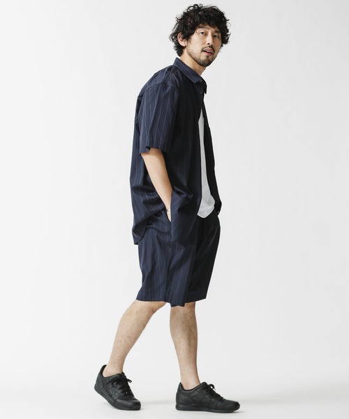 NANO universe（ナノユニバース）の「タイプライタービッグシャツセットアップ（シャツ/ブラウス・メンズ・チャコール/ベージュ/その他1・S/M/L）」の3枚目の写真