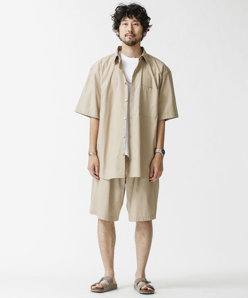 NANO universe（ナノユニバース）の「タイプライタービッグシャツセットアップ（シャツ/ブラウス・メンズ・チャコール/ベージュ/その他1・S/M/L）」の21枚目の写真