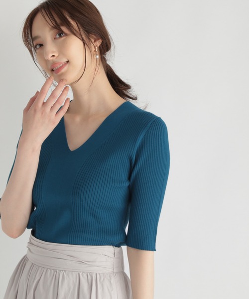 良品❗️【Andemiu】アンデミュウ Vネックニット (F)チョレート 良品❗️【Andemiu】アンデミュウ Vネックニット (F)チョレート