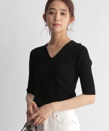 Andemiu | フロントキリカエＶネックニット215626(ニット/セーター)