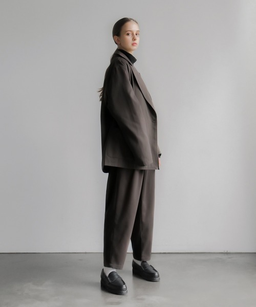 remer(リメール)の「loose basic semiwide tapered PT (セットアップ対応) / ルーズベーシックセミワイドテーパードパンツ(スラックス・メンズ・ブラック/モカ・SMALL/MEDIUM/LARGE)」の14枚目の写真