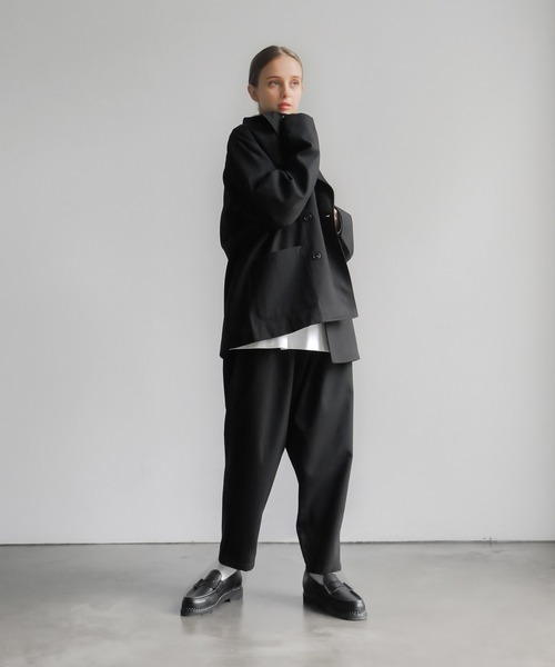 remer(リメール)の「loose basic semiwide tapered PT (セットアップ対応) / ルーズベーシックセミワイドテーパードパンツ(スラックス・メンズ・ブラック/モカ・SMALL/MEDIUM/LARGE)」の8枚目の写真