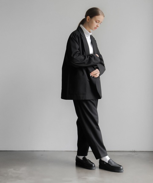 remer(リメール)の「loose basic semiwide tapered PT (セットアップ対応) / ルーズベーシックセミワイドテーパードパンツ(スラックス・メンズ・ブラック/モカ・SMALL/MEDIUM/LARGE)」の10枚目の写真
