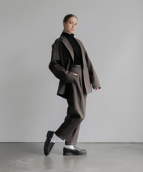 remer(リメール)の「loose basic semiwide tapered PT (セットアップ対応) / ルーズベーシックセミワイドテーパードパンツ(スラックス・メンズ・ブラック/モカ・SMALL/MEDIUM/LARGE)」の13枚目の写真