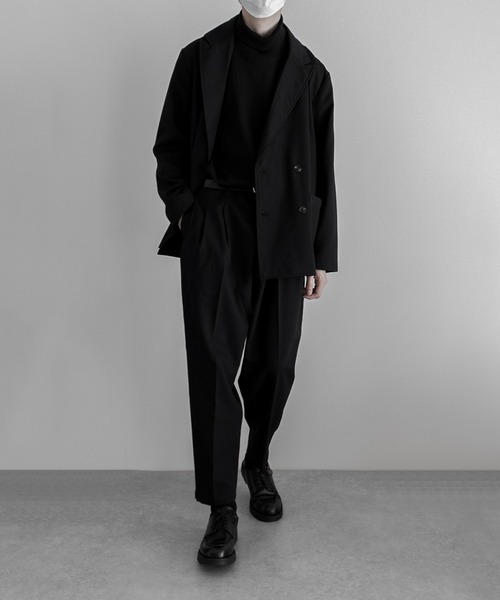 remer(リメール)の「loose basic semiwide tapered PT (セットアップ対応) / ルーズベーシックセミワイドテーパードパンツ(スラックス・メンズ・ブラック/モカ・SMALL/MEDIUM/LARGE)」の18枚目の写真