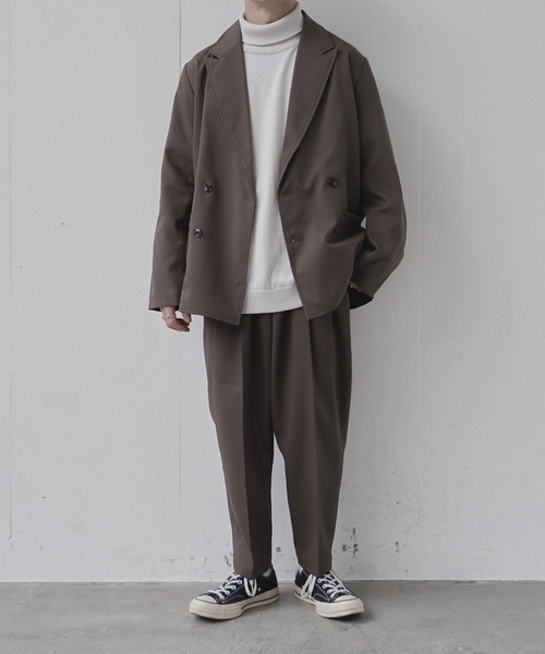 remer(リメール)の「loose basic semiwide tapered PT (セットアップ対応) / ルーズベーシックセミワイドテーパードパンツ(スラックス・メンズ・ブラック/モカ・SMALL/MEDIUM/LARGE)」の17枚目の写真