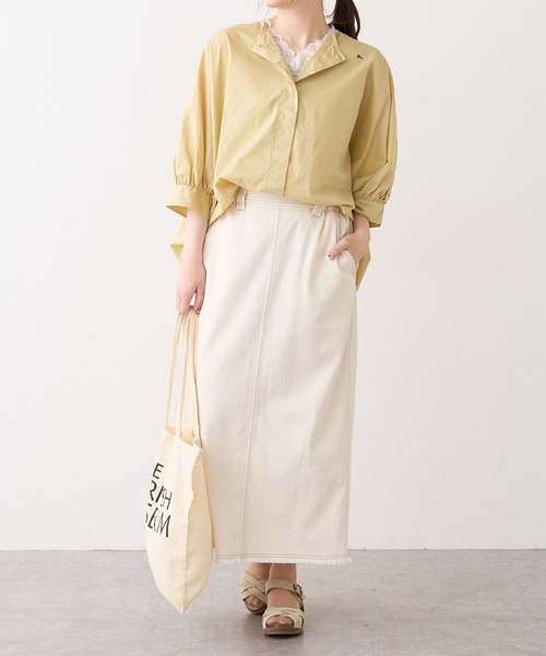 PUAL CE CIN（ピュアルセシン）の「タイプライターワンポイント刺繍ブラウス（シャツ/ブラウス・レディース・ブラウン/イエロー/アイボリー/スミクロ・FREE）」の12枚目の写真