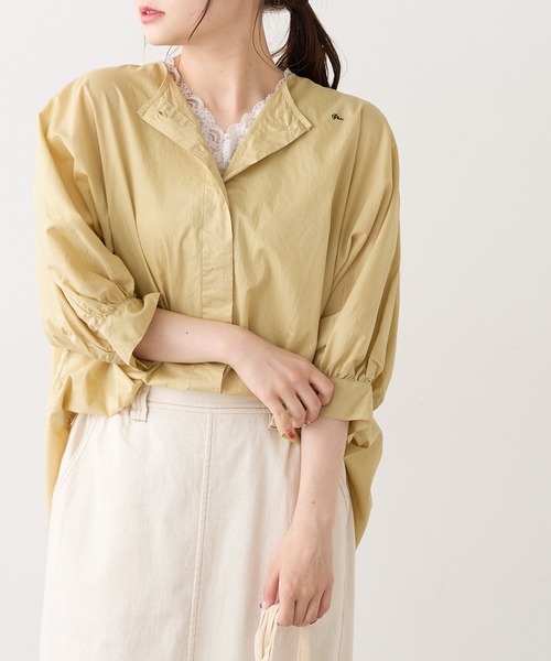 PUAL CE CIN（ピュアルセシン）の「タイプライターワンポイント刺繍ブラウス（シャツ/ブラウス・レディース・ブラウン/イエロー/アイボリー/スミクロ・FREE）」の20枚目の写真